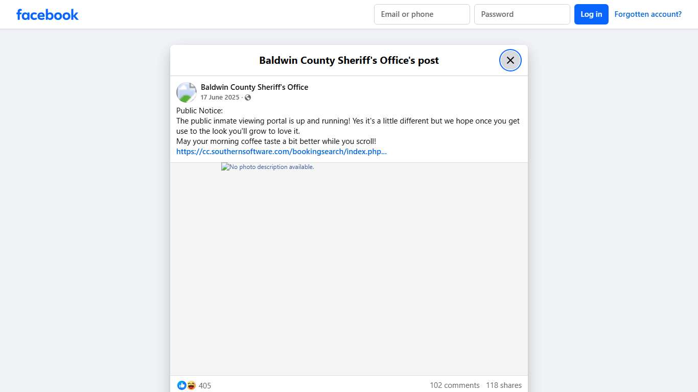 Public Notice: The... - Baldwin County Sheriff's Office | Facebook