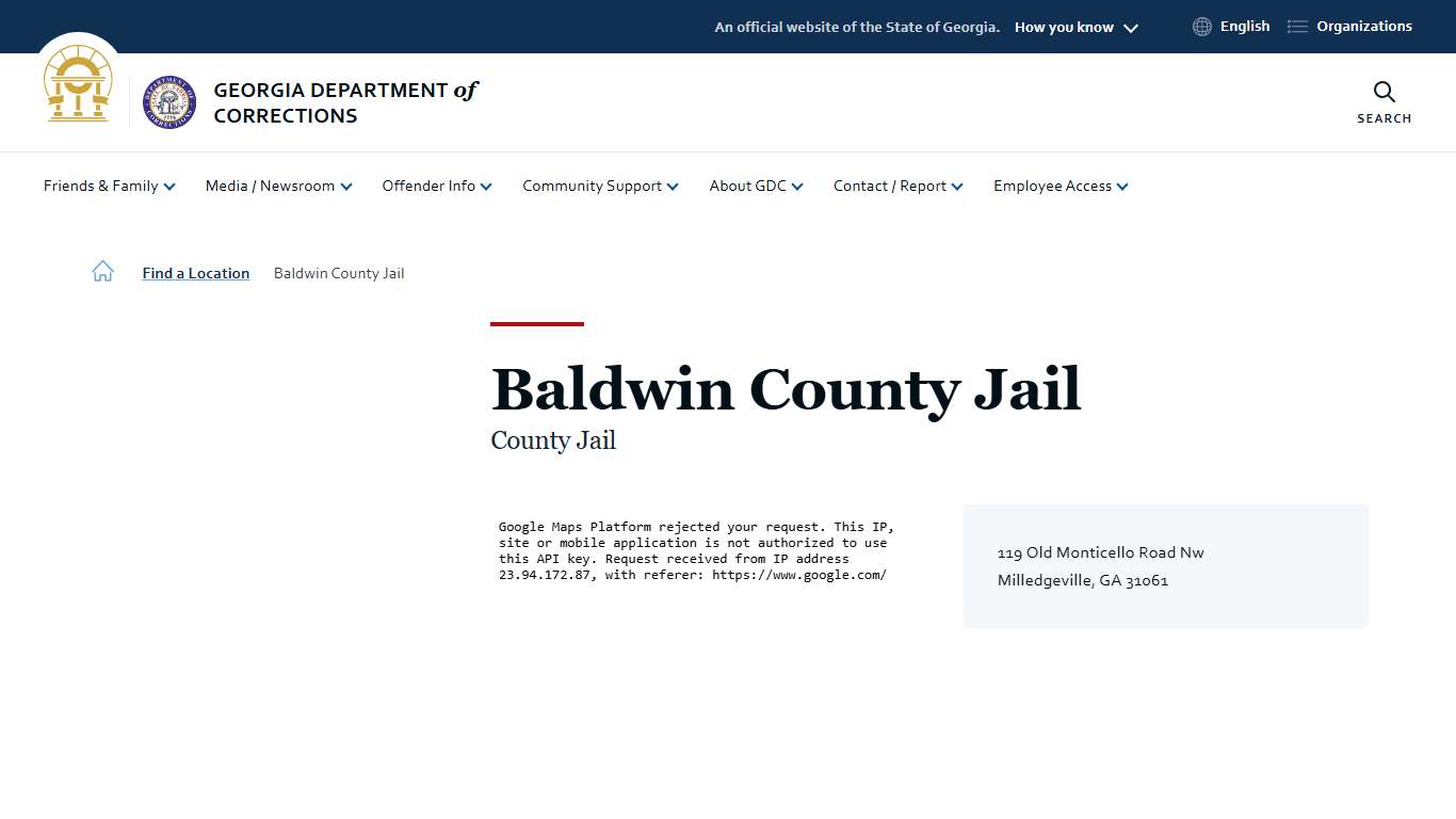 Baldwin County Jail | Georgia Department of Corrections